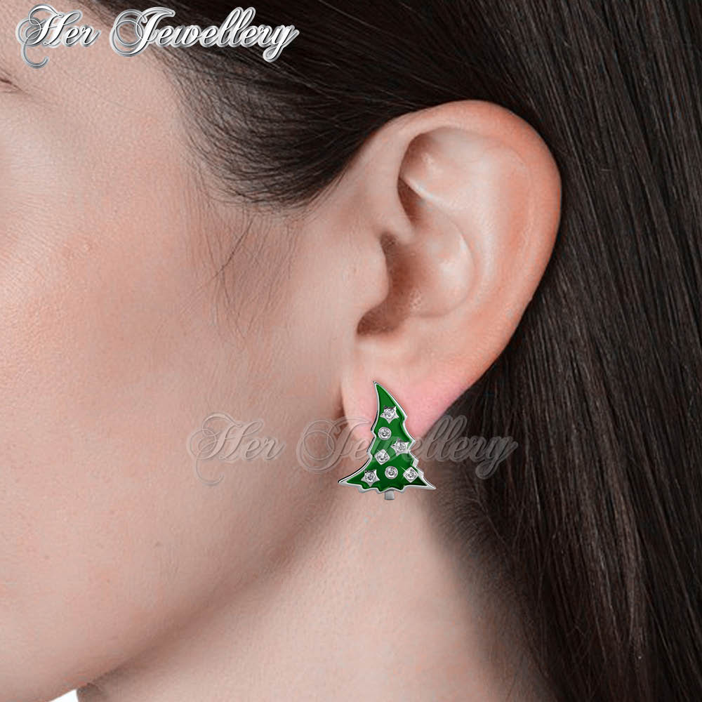 Christmas tree hot sale earrings swarovski