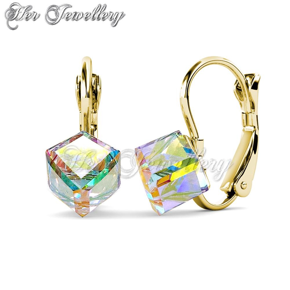 Swarovski Crystals Classic Cube Hoop Earrings - Her Jewellery