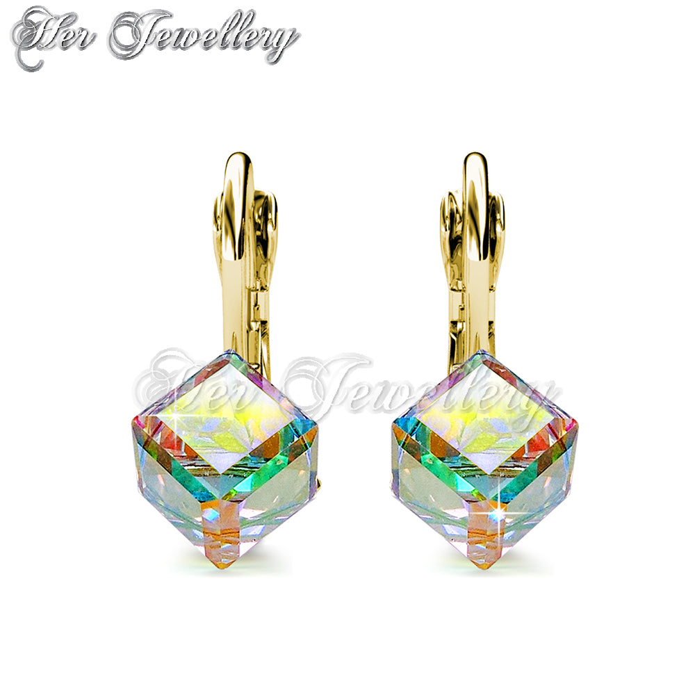 Swarovski Crystals Classic Cube Hoop Earrings - Her Jewellery