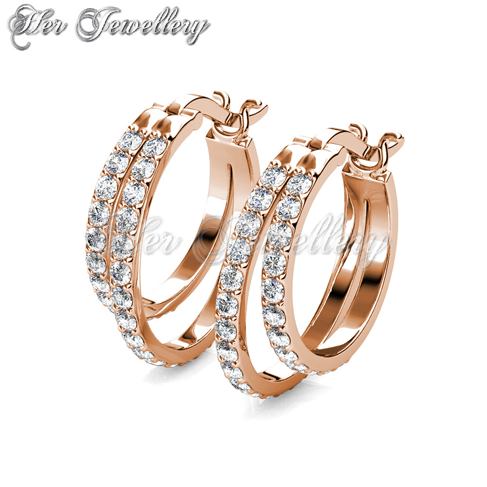 Swarovski Crystals Duo Circlet Earrings - Her Jewellery