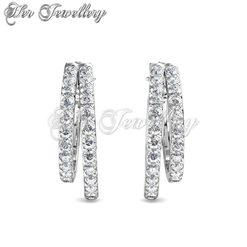 Swarovski Crystals Duo Circlet Earrings - Her Jewellery