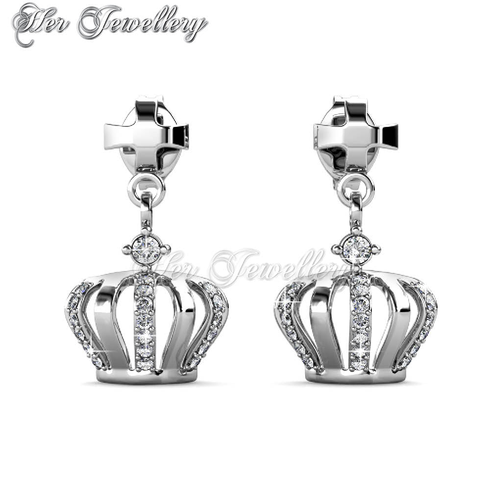 Swarovski Crystals Crown Cross Earrings - Her Jewellery