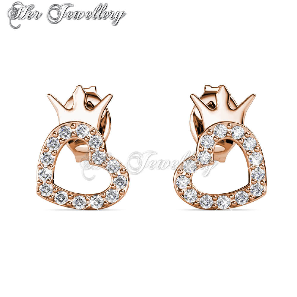 Swarovski Crystals Crown Love Earrings - Her Jewellery