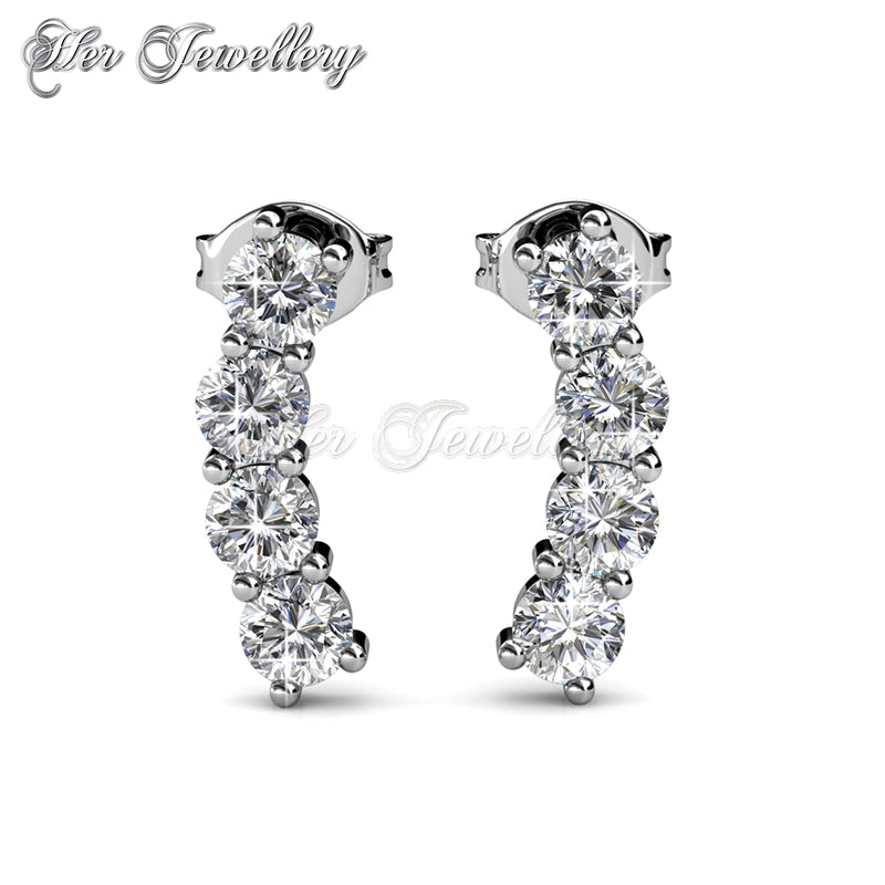 Swarovski Crystals Curl Stud Earrings - Her Jewellery