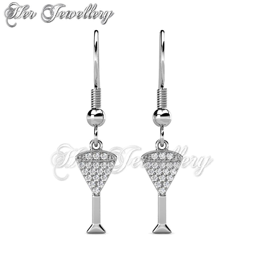 Swarovski Crystals Dangling Champaign Earrings - Her Jewellery