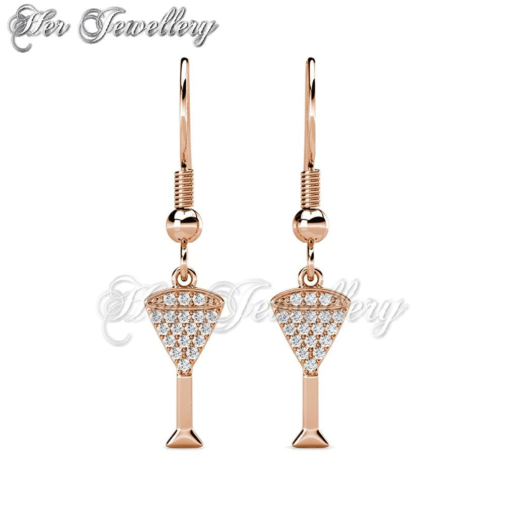 Crystals Dangling Champaign Earrings - Her Jewellery