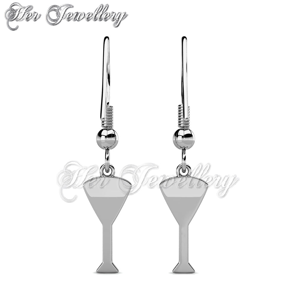 Swarovski Crystals Dangling Champaign Earrings - Her Jewellery
