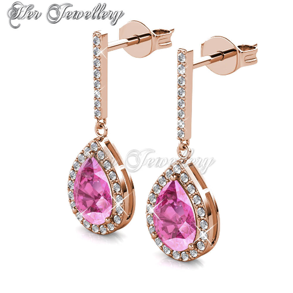Swarovski Crystals Dangling Droplet Earrings - Her Jewellery