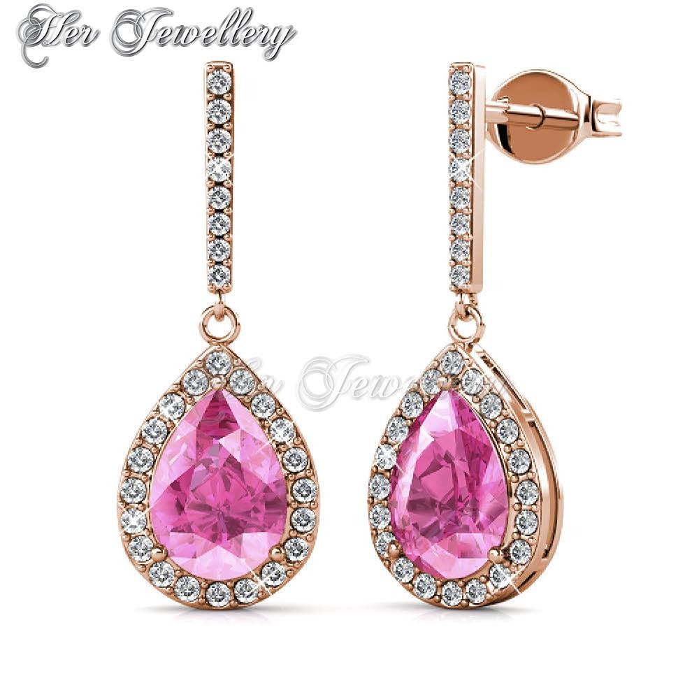 Swarovski Crystals Dangling Droplet Earrings - Her Jewellery