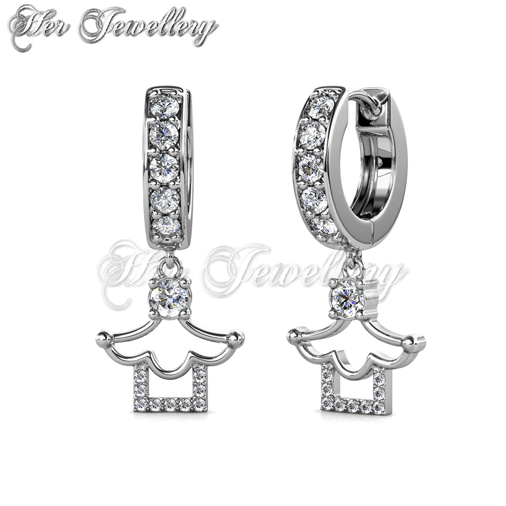 Swarovski Crystals Dangling Huts Earrings - Her Jewellery
