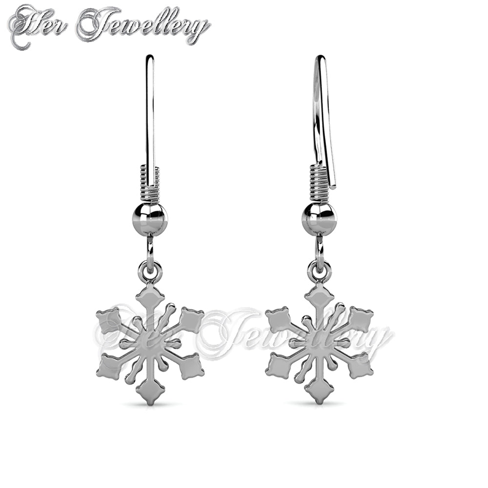 Swarovski Crystals Dangling Snowflakes Earrings - Her Jewellery
