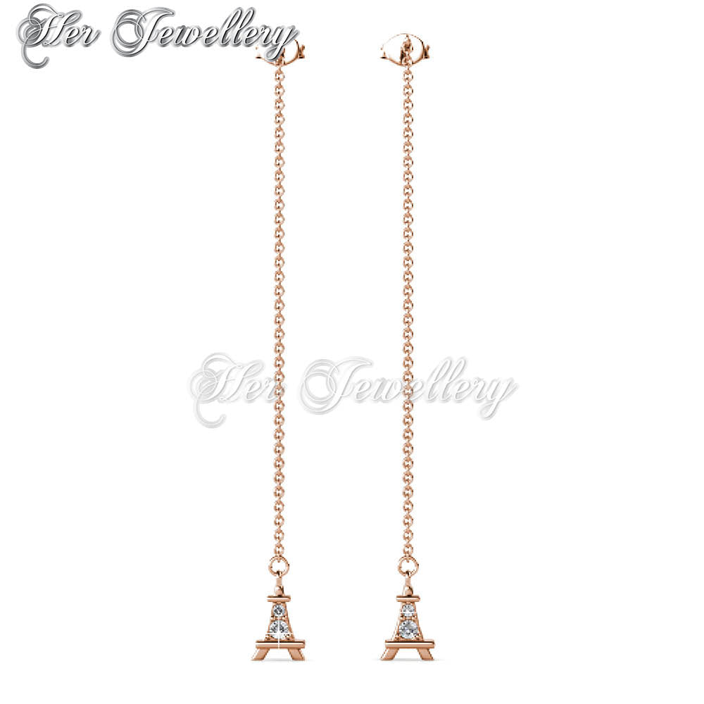 Swarovski Crystals Dangling Tower Earrings - Her Jewellery