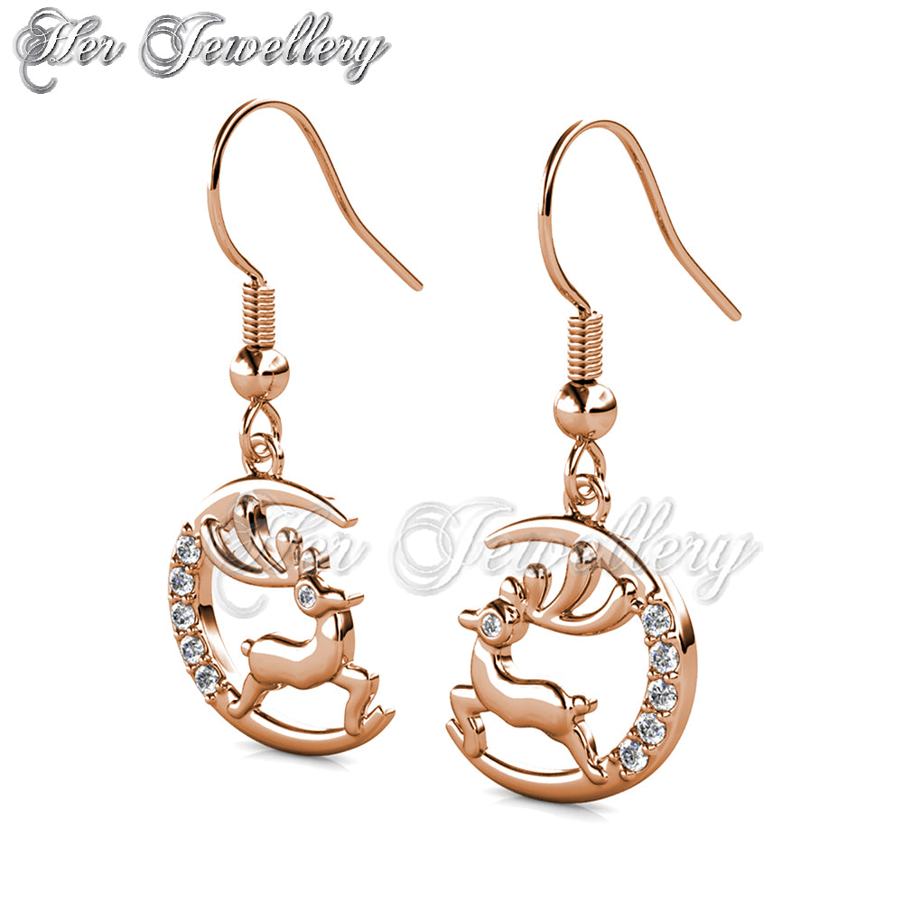 Swarovski Crystals Deer Hook Earrings - Her Jewellery