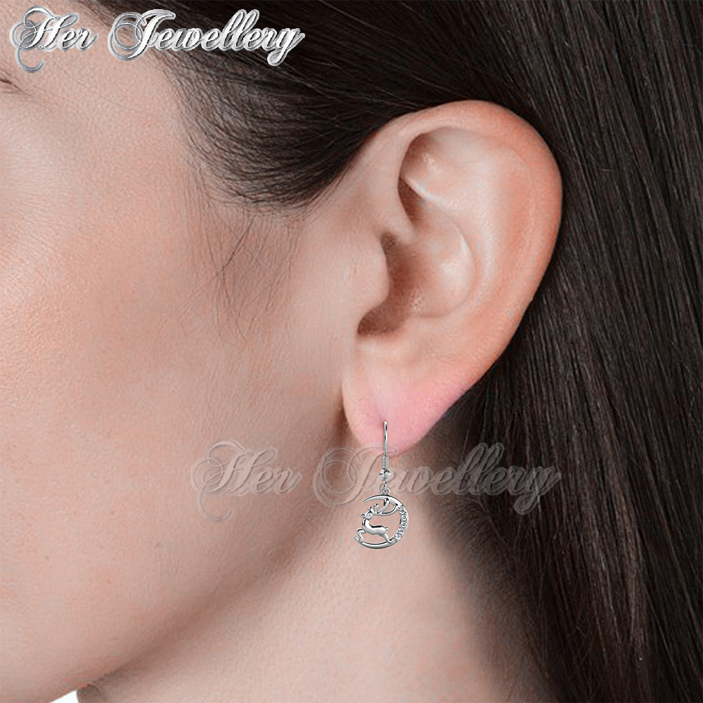 Swarovski Crystals Deer Hook Earrings - Her Jewellery