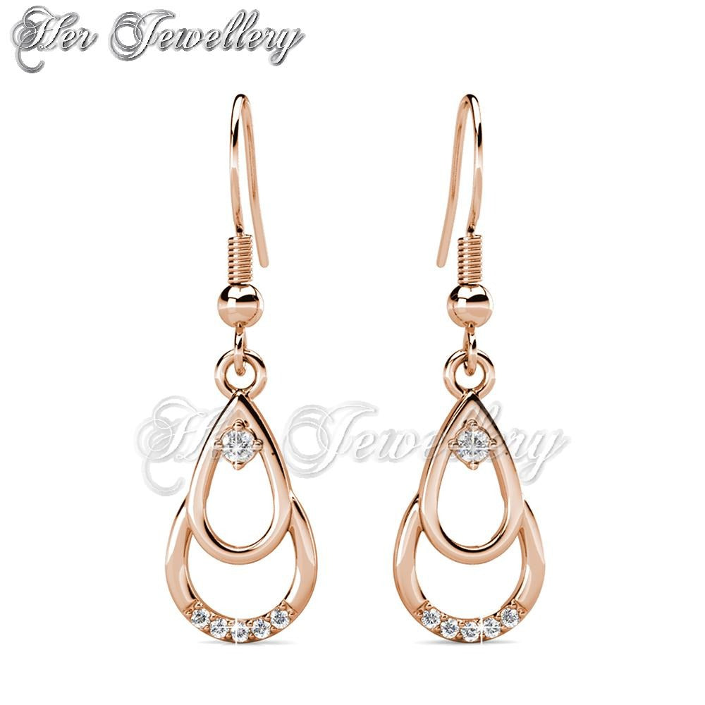Swarovski Crystals Duo Hook Earrings - Her Jewellery