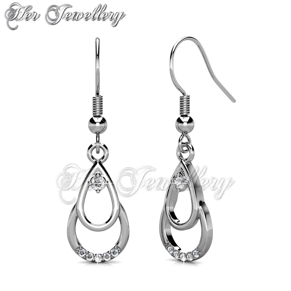 Swarovski Crystals Duo Hook Earrings - Her Jewellery