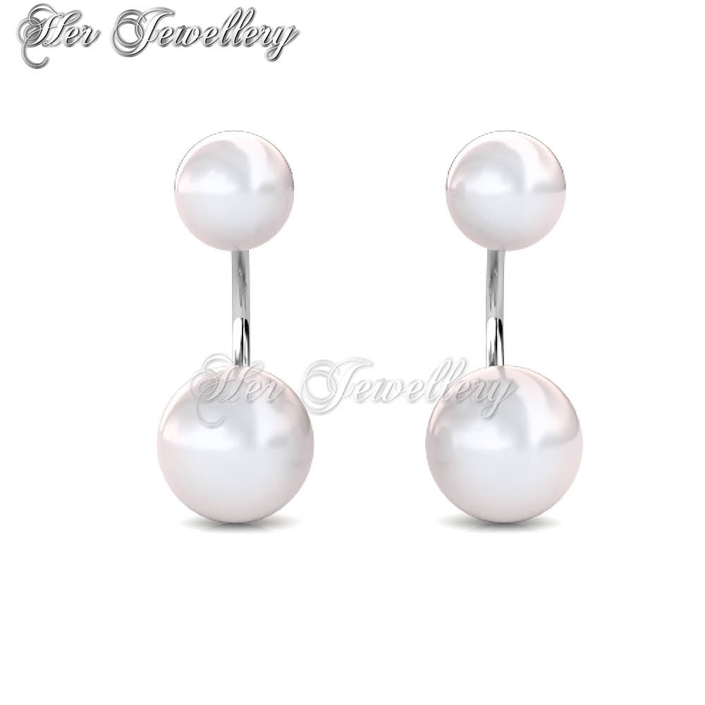 Swarovski Crystals Duo Pearl Earringsâ€ - Her Jewellery