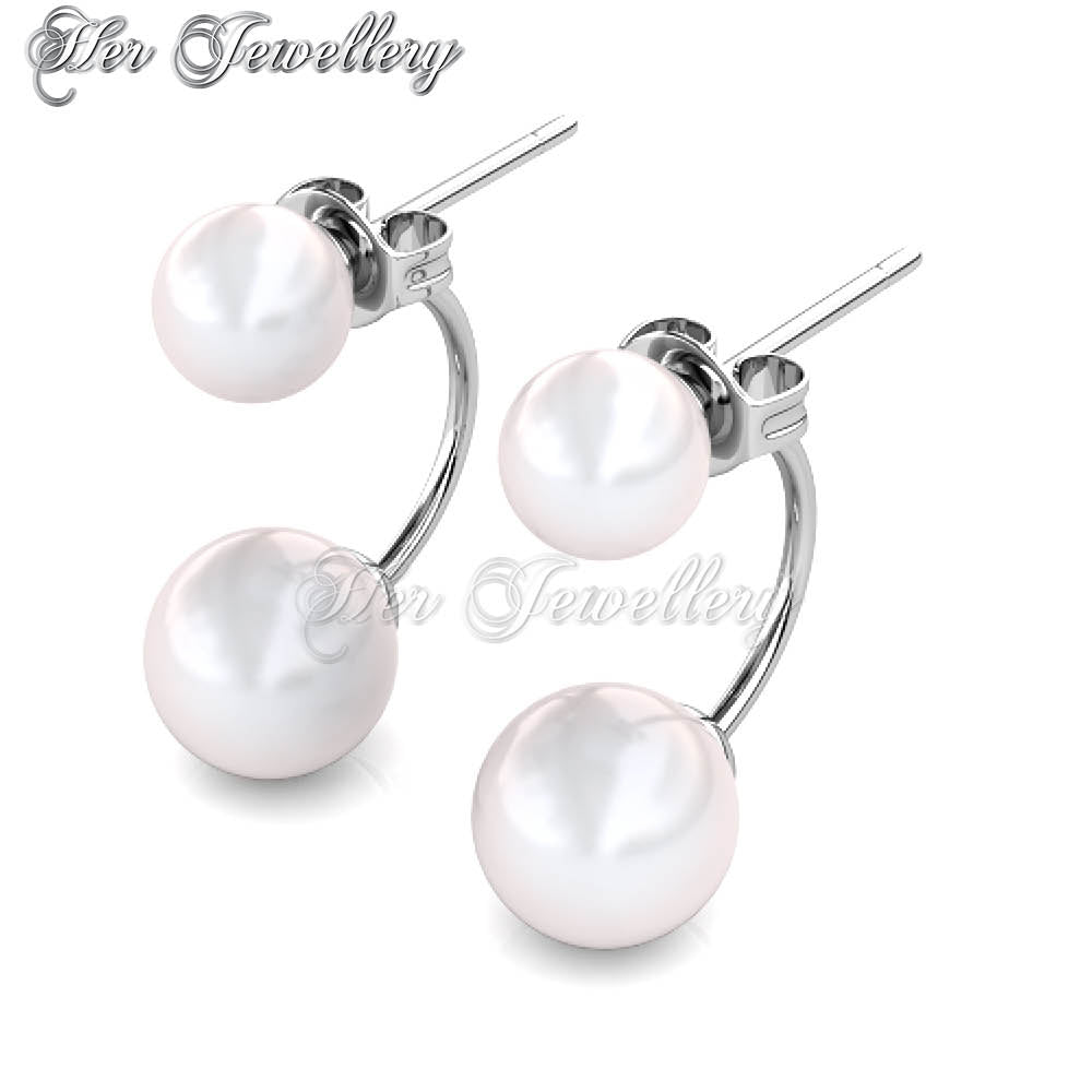 Swarovski Crystals Duo Pearl Earringsâ€ - Her Jewellery