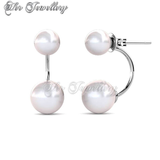 Swarovski Crystals Duo Pearl Earringsâ€ - Her Jewellery