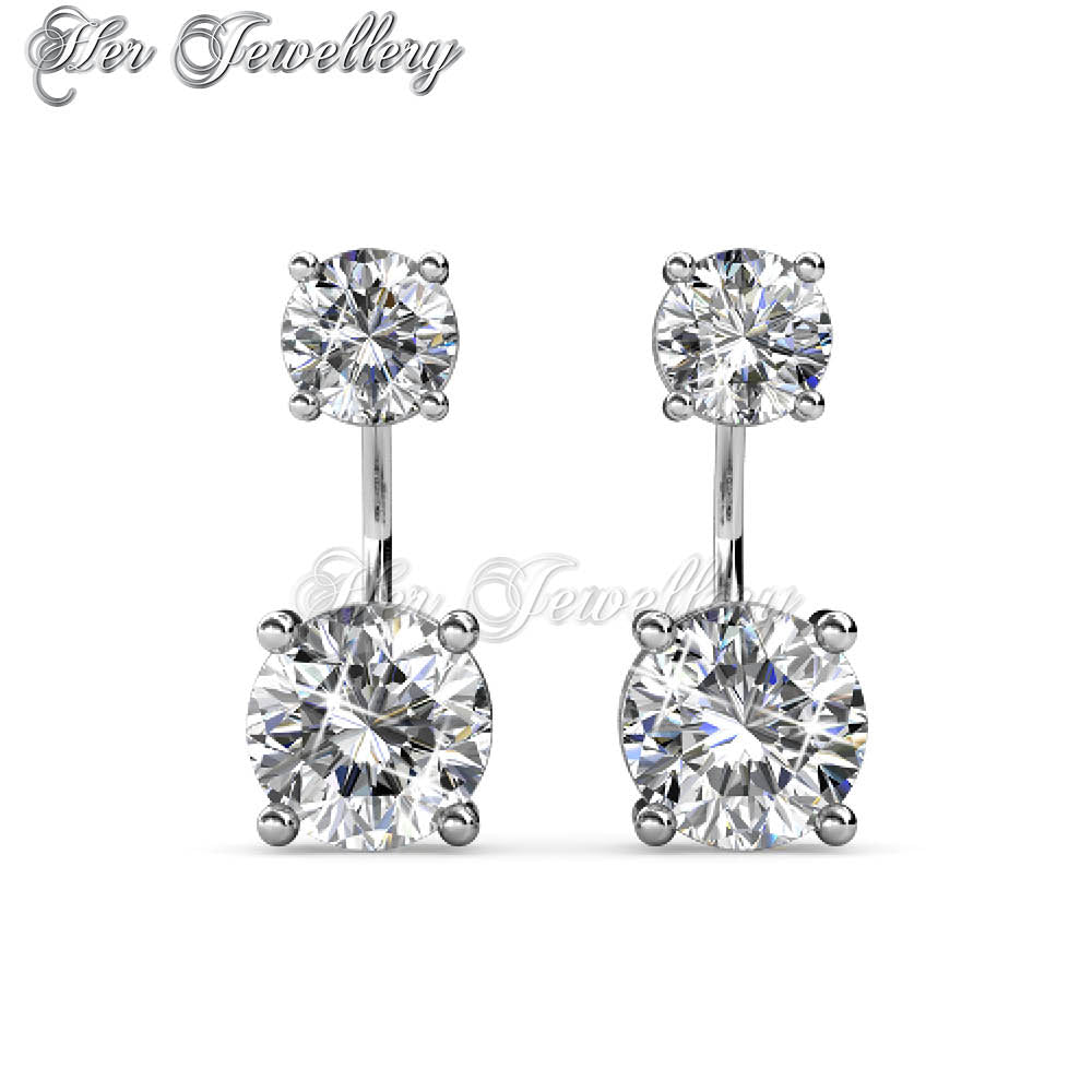 Swarovski Crystals Duo Stud Earringsâ€ - Her Jewellery
