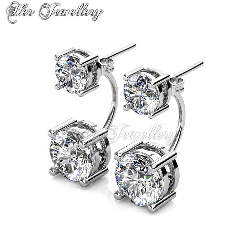 Swarovski Crystals Duo Stud Earringsâ€ - Her Jewellery