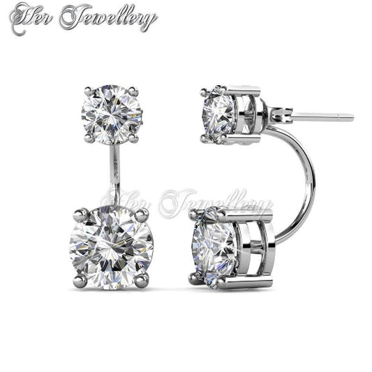 Swarovski Crystals Duo Stud Earringsâ€ - Her Jewellery