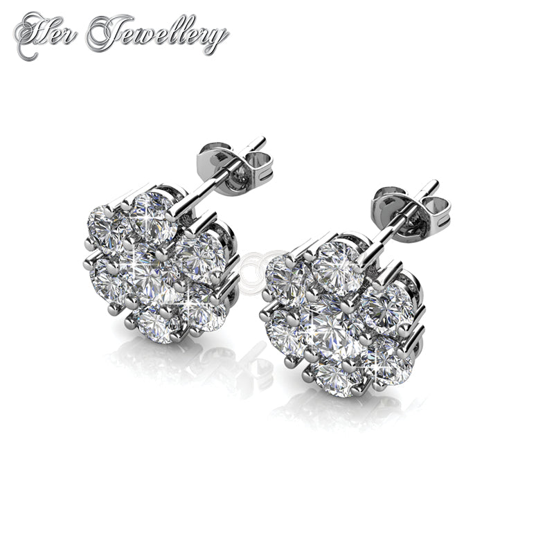 Swarovski Crystals Elegant Flower Earrings - Her Jewellery