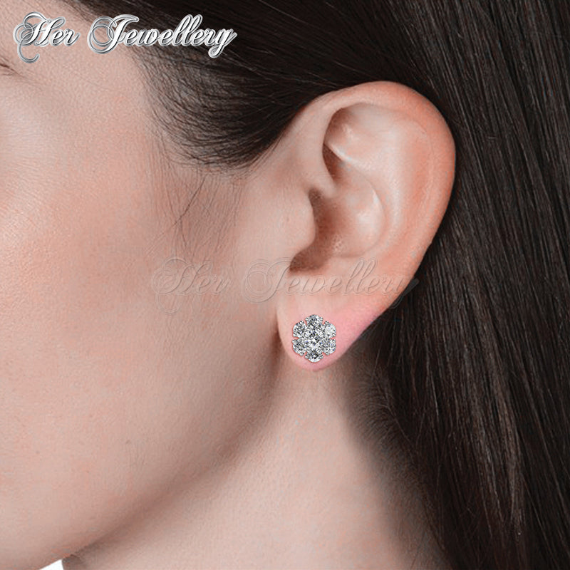 Swarovski Crystals Elegant Flower Earrings - Her Jewellery
