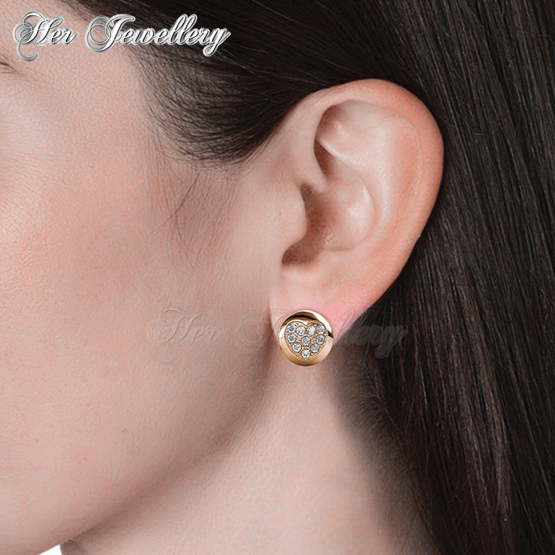 Swarovski Crystals Faith Heart Earrings (Rose Gold) - Her Jewellery