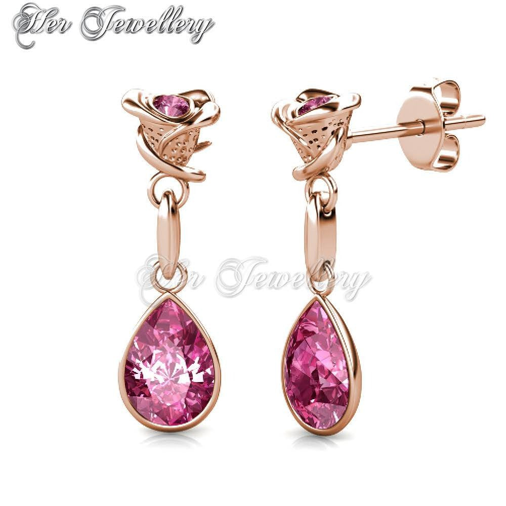 Swarovski Crystals Flower Dew Earrings - Her Jewellery