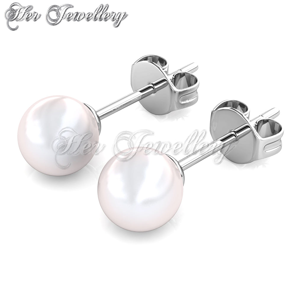 Swarovski Crystals Full Moon Pearl Earrings - Her Jewellery