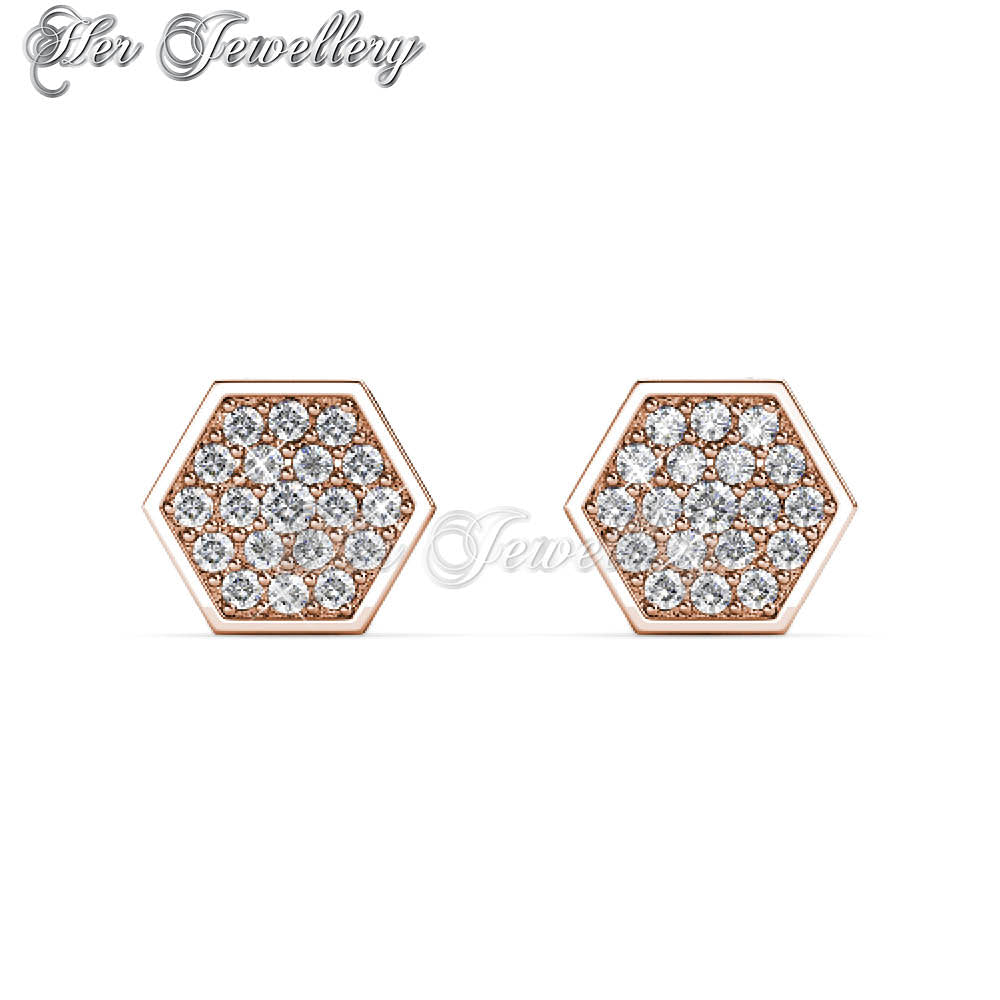 Swarovski Crystals Hexagon Earrings - Her Jewellery