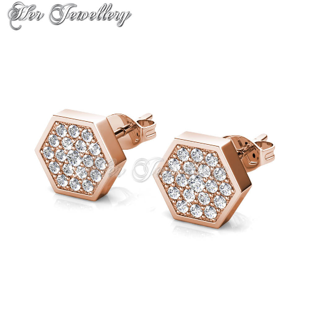 Swarovski Crystals Hexagon Earrings - Her Jewellery