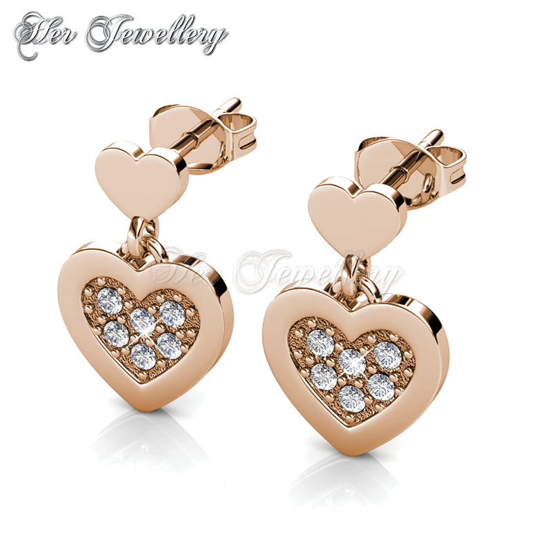 Swarovski Crystals Larine Love Earrings (Rose Gold) - Her Jewellery
