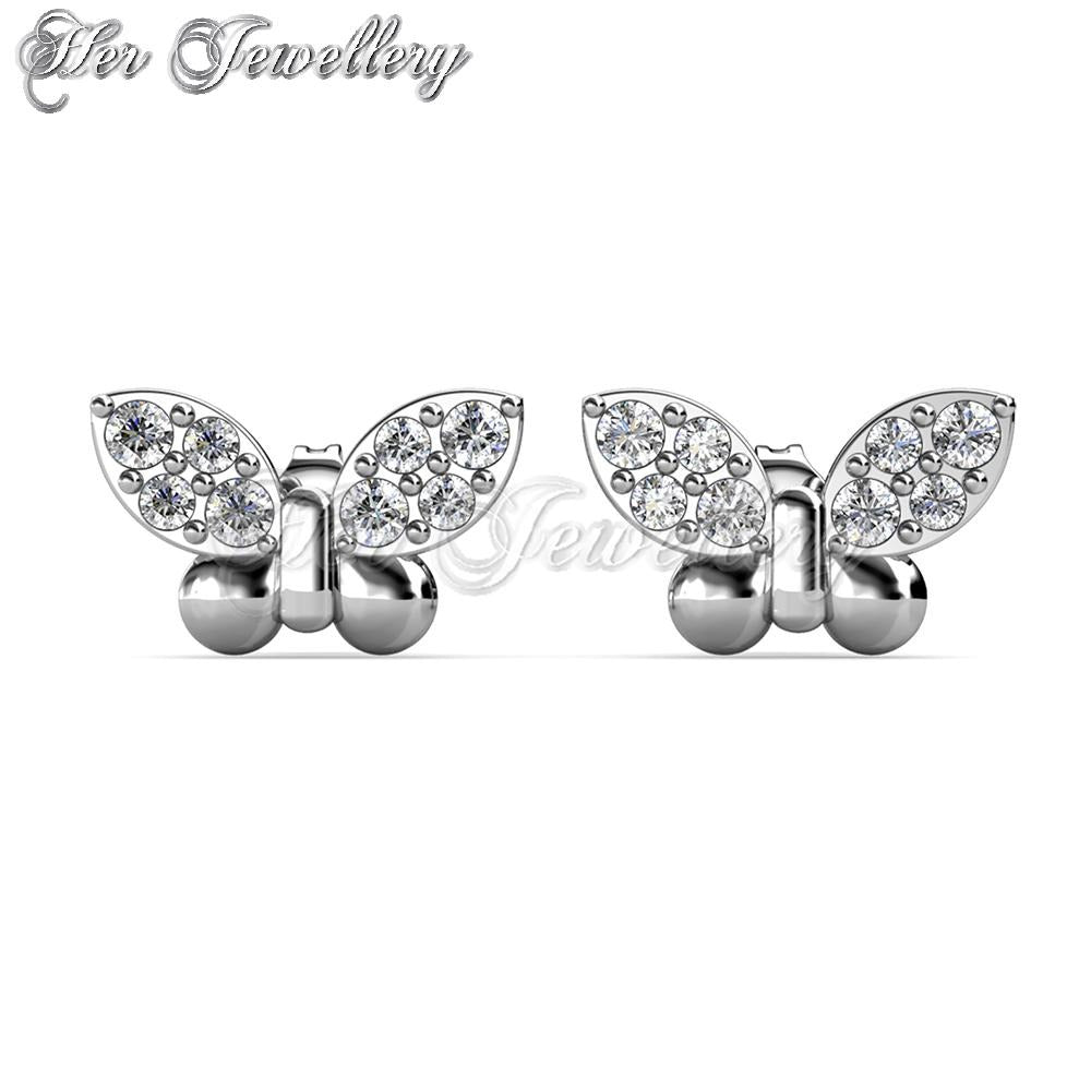 White gold diamond deals butterfly earrings