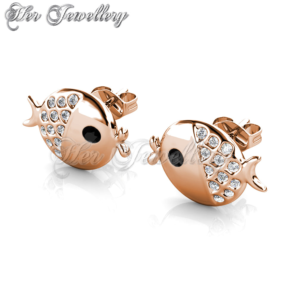 Swarovski Crystals Little Fugu Earrings - Her Jewellery