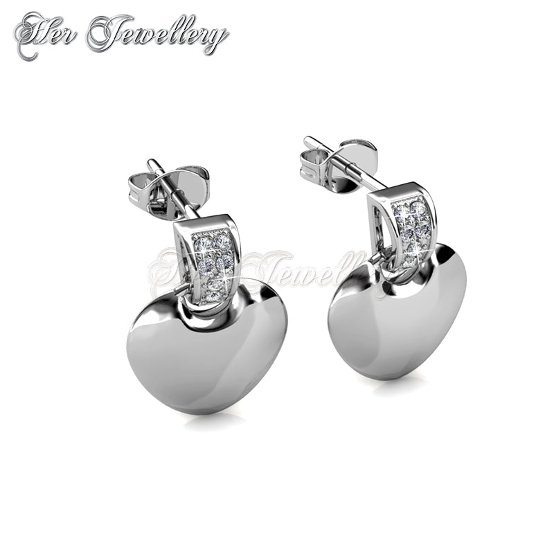 Swarovski Crystals Love Tag Earrings - Her Jewellery