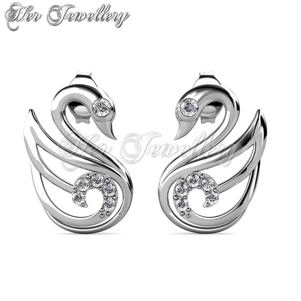 Swarovski Crystals Lovely Swan Earrings - Her Jewellery