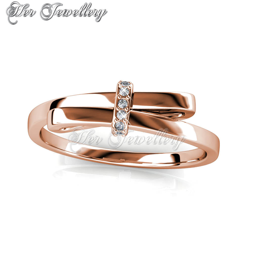 Swarovski Crystals Luminous Bow Ring (Rose Gold) - Her Jewellery