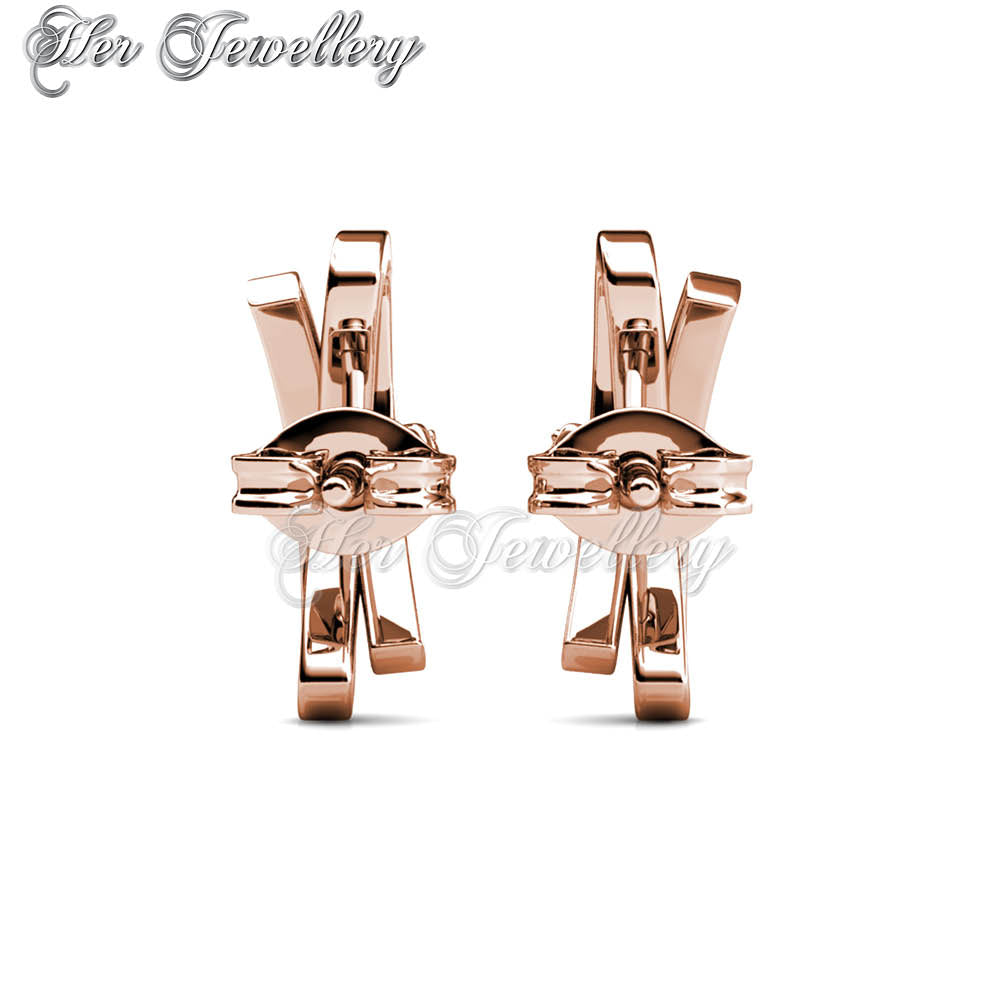 Swarovski Crystals Luminous Bow Earrings (Rose Gold) - Her Jewellery