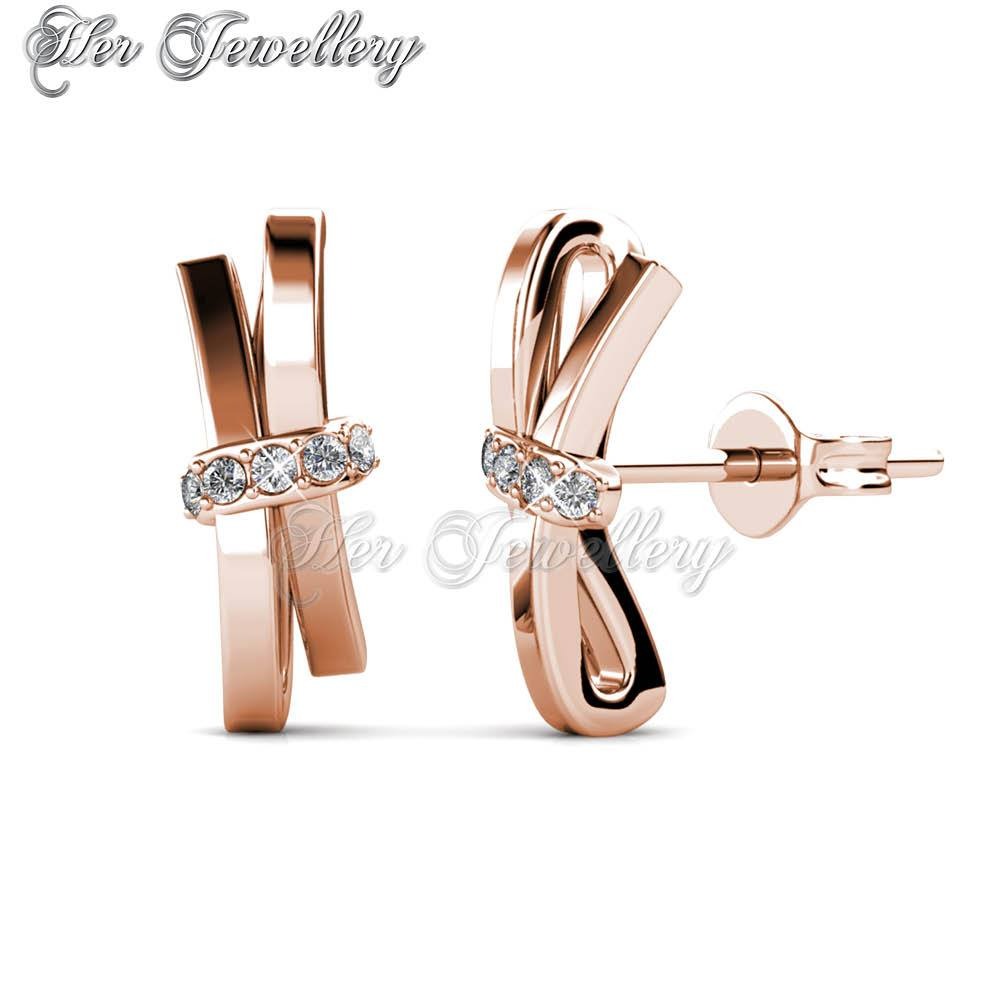 Swarovski Crystals Luminous Bow Earrings (Rose Gold) - Her Jewellery
