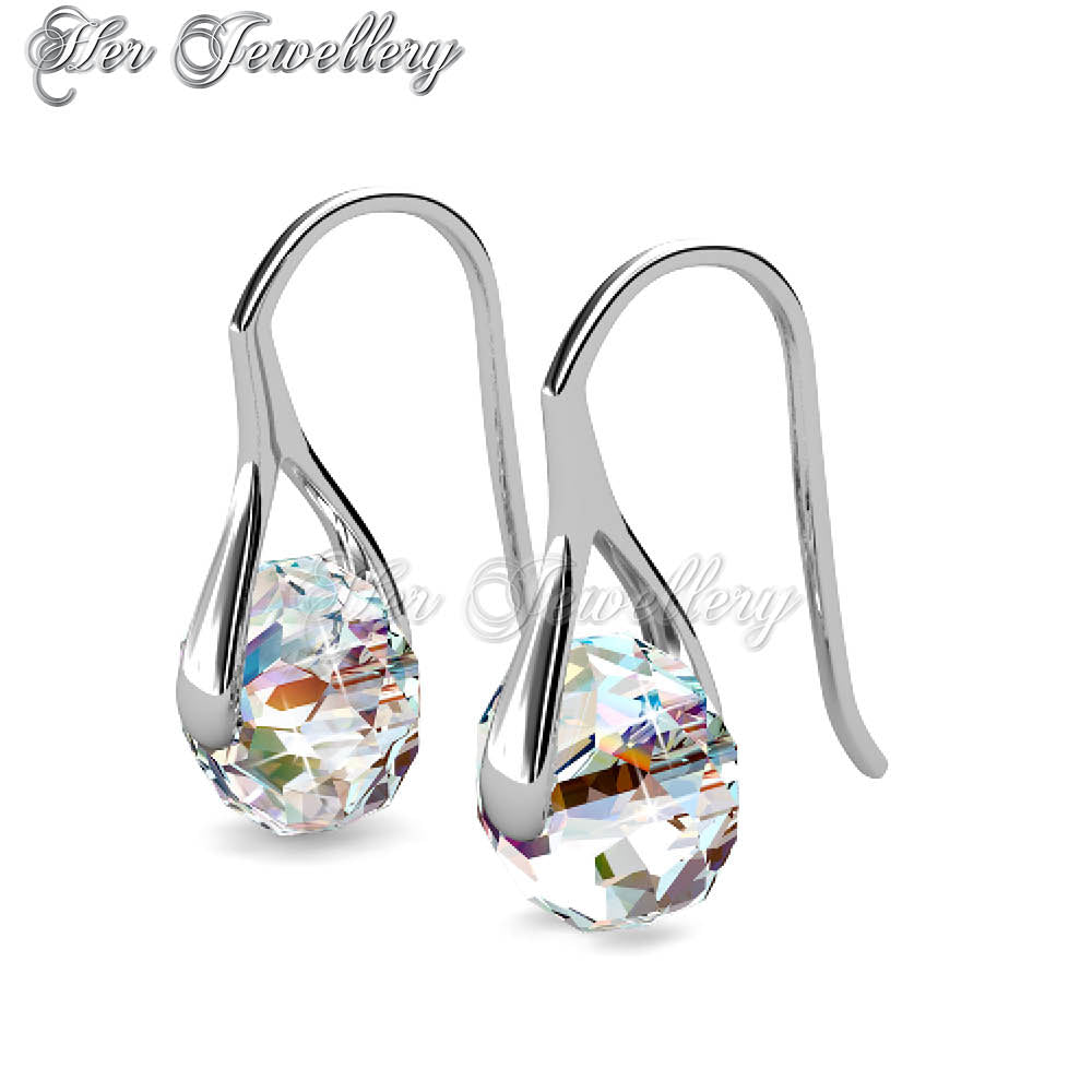 Swarovski Crystals Lustrous Hook Earrings - Her Jewellery
