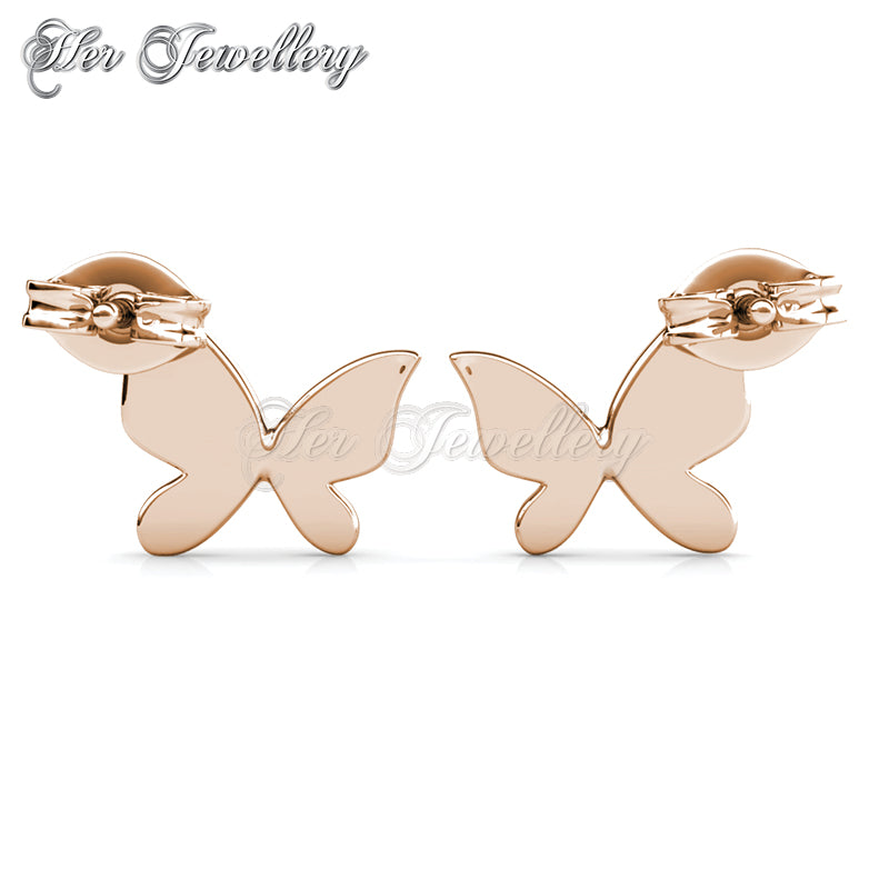 Swarovski Crystals Meadow Butterfly Earrings (Rose Gold) - Her Jewellery