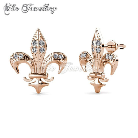 Swarovski Crystals Medieval Earrings (Rose Gold) - Her Jewellery