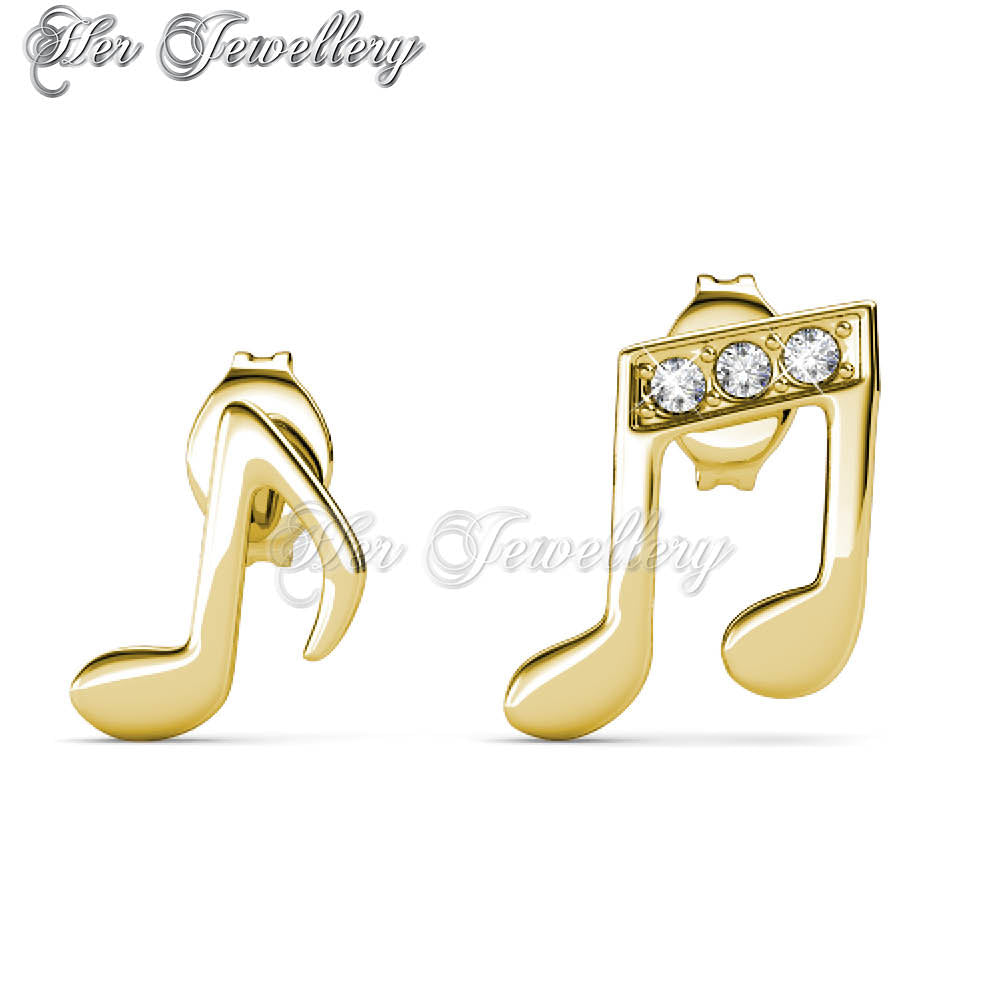 Swarovski Crystals Music Note Earrings - Her Jewellery