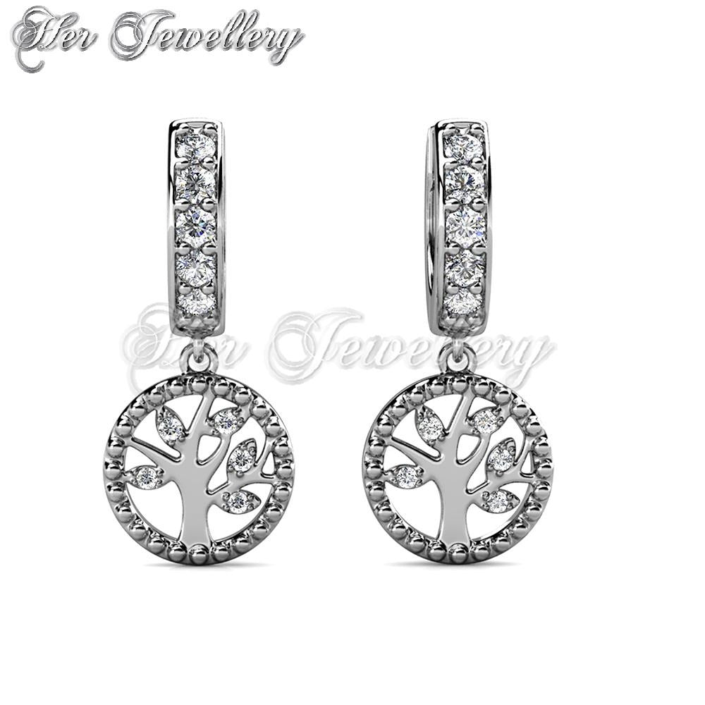 Swarovski Crystals Nature Hoop Earrings - Her Jewellery