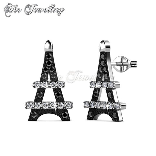 Swarovski Crystals Paris Cross Earringsâ€ (Black) - Her Jewellery