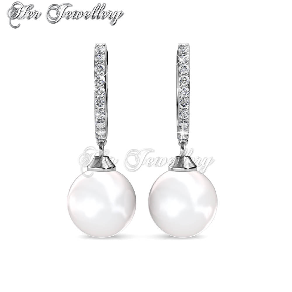 Swarovski Crystals Pearl Clip Earrings - Her Jewellery