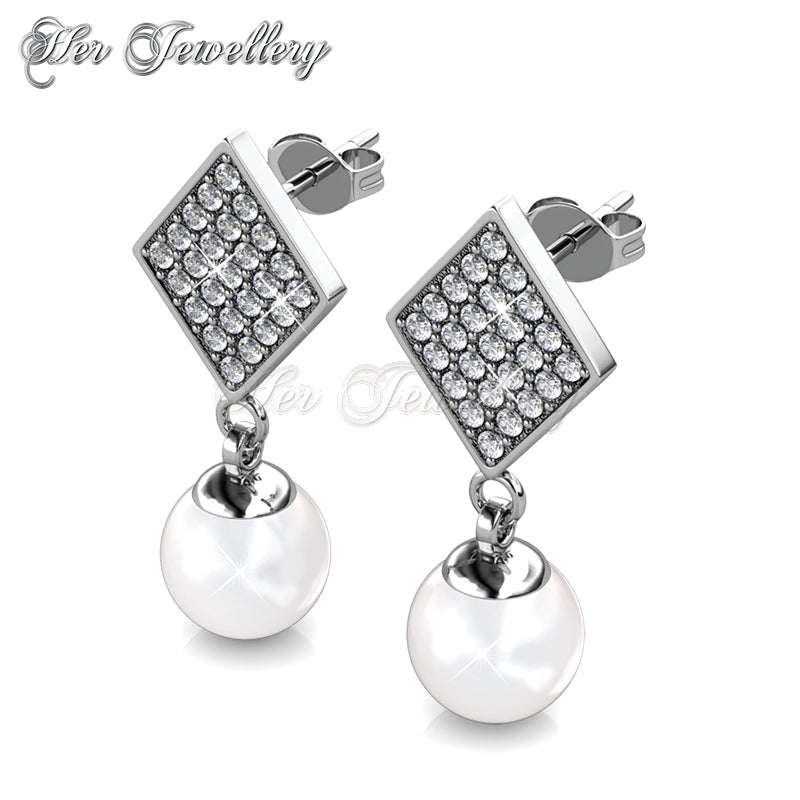 Swarovski Crystals Pearlie Diamond Earrings - Her Jewellery