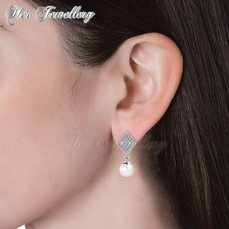 Swarovski Crystals Pearlie Diamond Earrings - Her Jewellery